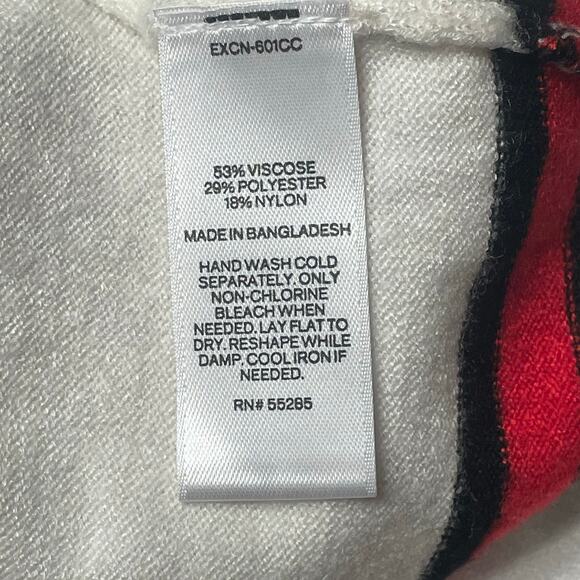 Express New White & Red Striped Sweater Hi Low Long Sleeve Knit New NWT S - Picture 6 of 6
